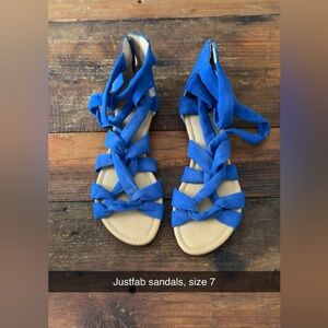 JustFab Blue Strappy Sandals for Summer